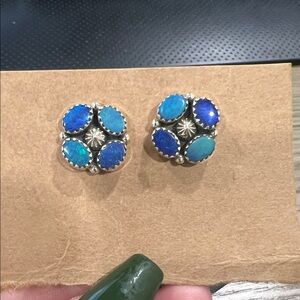 Australian Opal Sterling Silver Studs